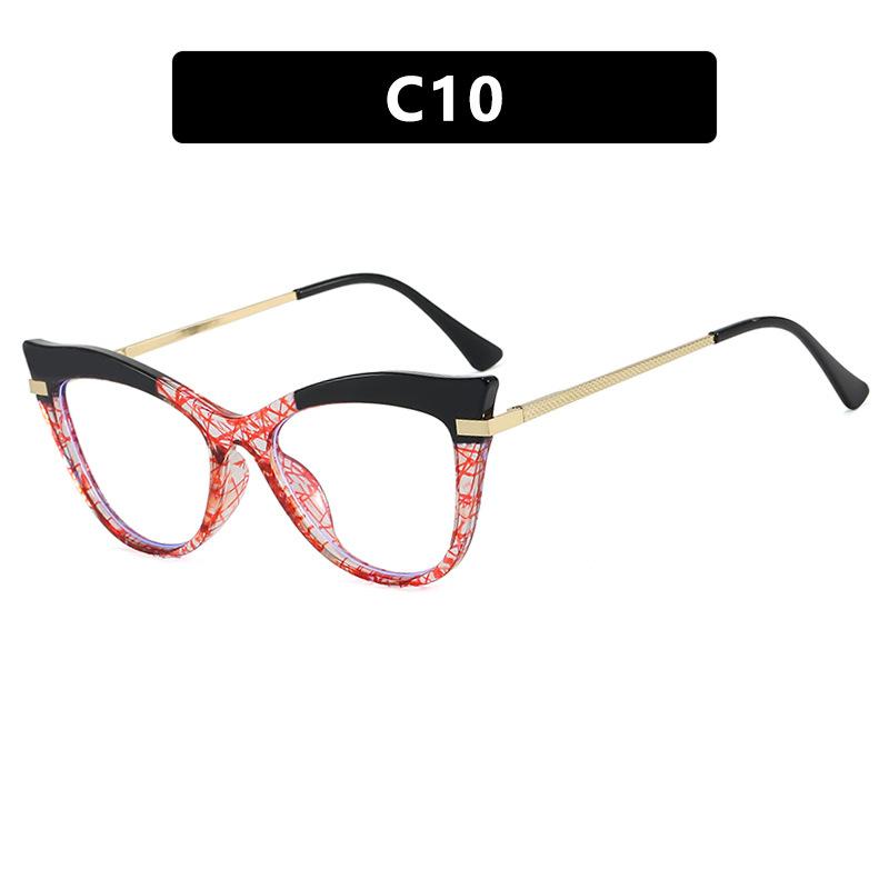 Cat's eye flat mirror ins Internet celebrity anti-blue light glasses frame European and American personality trend Spice girl plain glasses frame