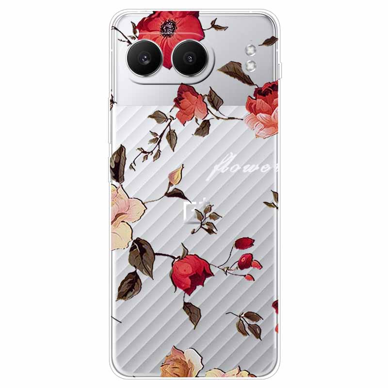 Чехол для Oneplus Nord 4 6,74'' Цветы Прозрачный ТПУ Силикон Funda Capa для Oneplus Nord 4 Nord4 5G Мягкие Чехлы Сумки