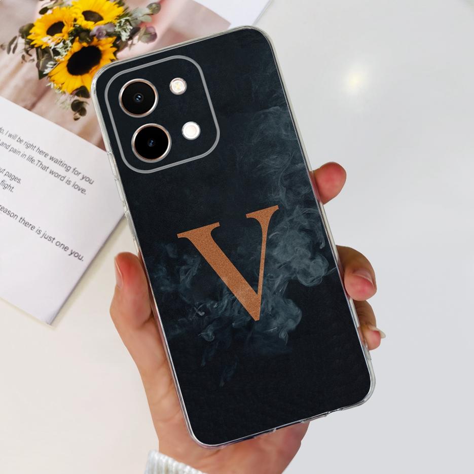 Чехол для Vivo Y28 4G V2352 Новый с буквами Прозрачный силиконовый Мягкий ТПУ Чехол для телефона Для Vivo Y28 Y 28 VivoY28 4G Fundas 6.68‘’ Оболочка