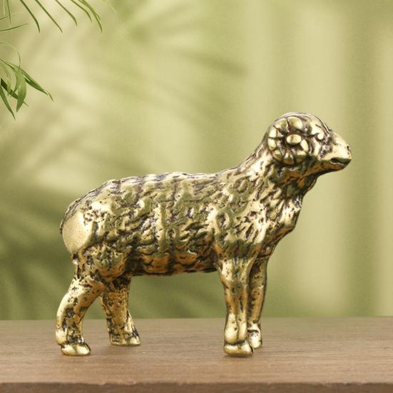 Childlike Sturdy Chic Solid Clear Lines Sheep Sculpture Ornament