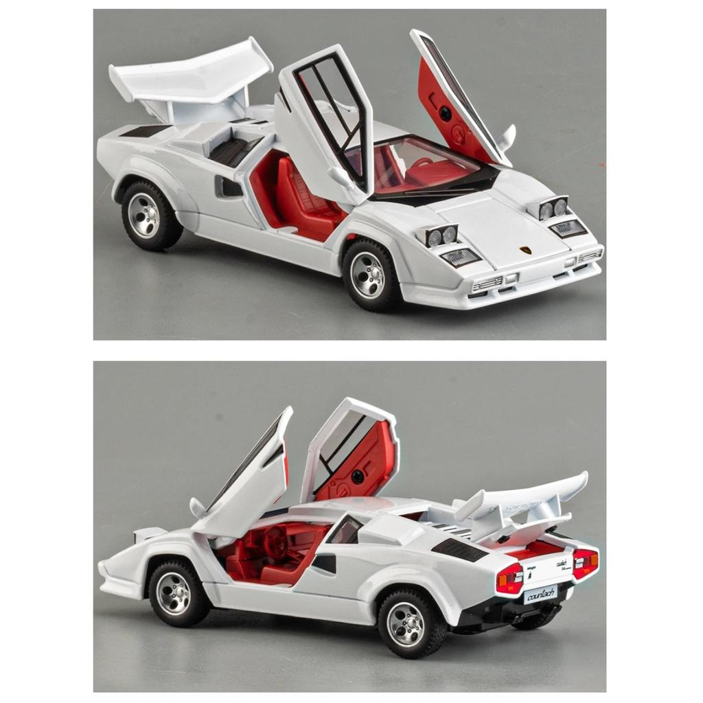 1/32 Lamborghini Countach LP5000s Сплав Модель Спортивного Автомобиля Литые Металлические Гоночные Автомобили для Трека Модель Транспортных Средств Симуляция Звук Свет Детская Игрушка Подарок