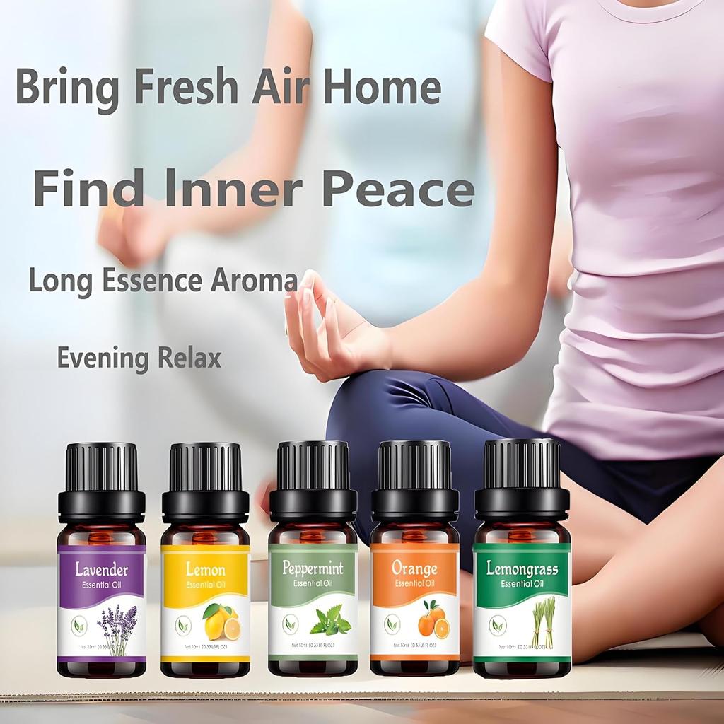 Essential Oils Set - 6 Blends for Diffusers, Home Care, Candle Making Scents, Fragrance, Aromatherapy, Humidifiers, Gifts - Peppermint, Lemongrass