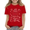 Kids Fashion Casual Short Sleeve 100 Day School Anniversary Printed Round Neck T-Shirt Top