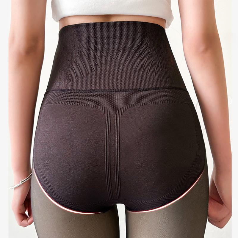 Women's High Waist Tummy Control Butt Lift Leggings Fake Translucent Skin Tights Winter Pantyhose 2 Style