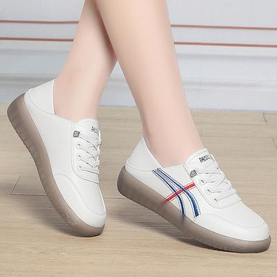 Модная повседневная обувь Мягкая подошва Нескользящая Женская обувь Для путешествий Удобная белая обувь Для подошвы из говяжьей жилы Женская одинарная обувь
