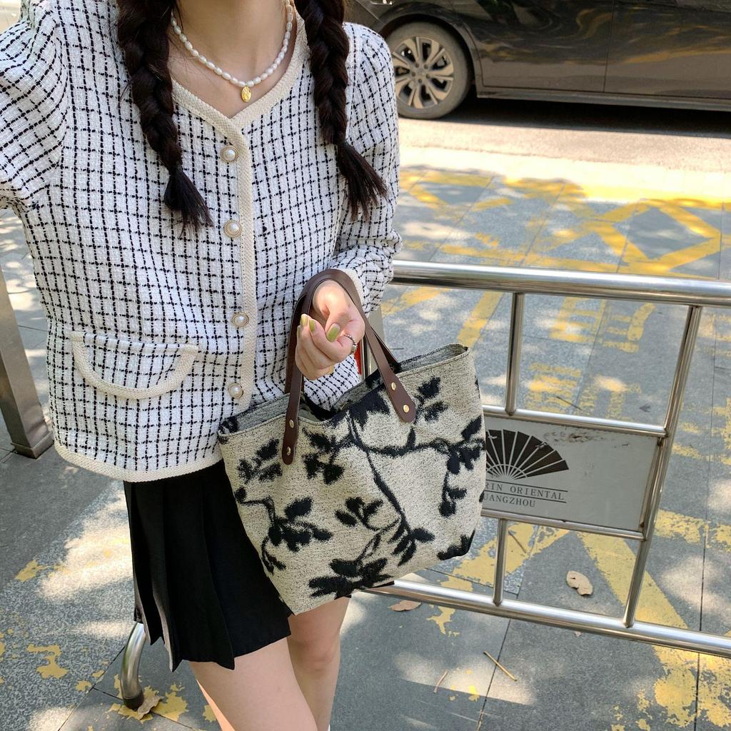 Women Literature Art Leisure Handbag Commuter Tote Crossbody Bag