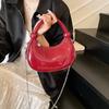 Handbag Patent Leather Glossy Crescent Bag Wind Chain Niche Design Commuter Leisure Bag Women
