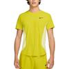 Court Slam Dri-Fit Удобная футболка с круглым вырезом и логотипом, с коротким рукавом, мужская, топы, высокое давление, ночной светящийся зеленый, средне-серый FZ6857-344