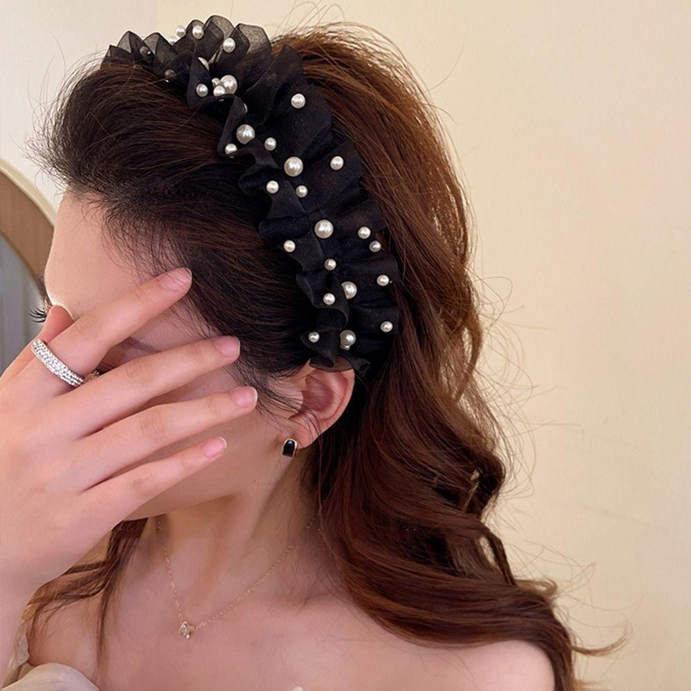 Mesh Women Headband Wide Hair Accessories Fashion Korean Style Hairband Photograph