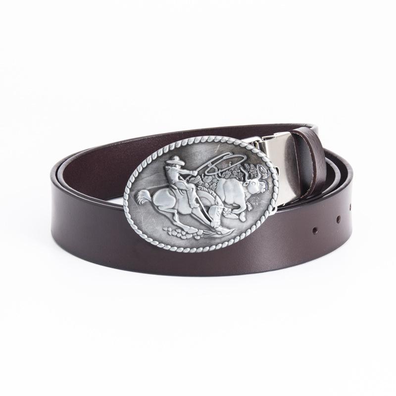 Ремень Western Denim Fashion Casual для мужчин, цельный двухслойный ремень из коровьей кожи, популярный ремень