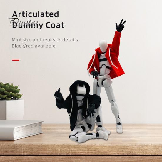 Robot Action Figure Hoodie Articulated Dummy Figurine Hooded Coat Multi-jointed Movable 3D Printed Robot Doll Clothing Costume