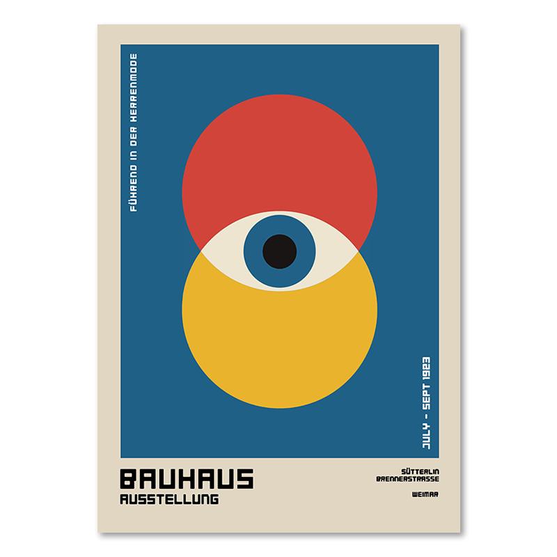Abstract Bauhaus Geometry Posters Modern 1919 Mid Century Canvas Paintings Wall Art Pictures Prints for Living Room Home Decor