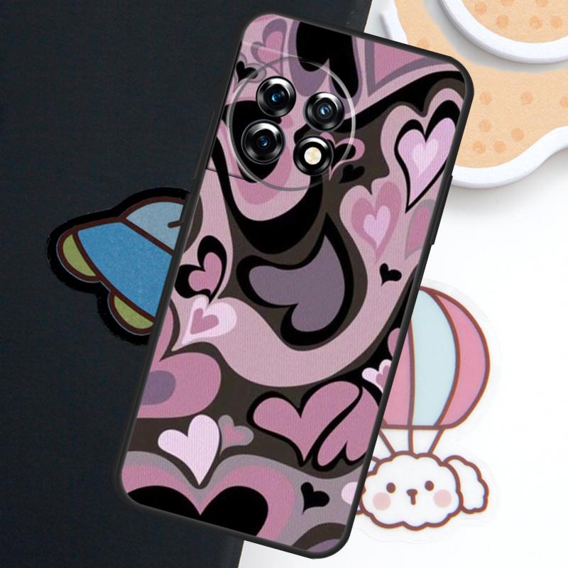 Purple Heart Swirl Aesthetic Case For OnePlus Nord CE 5 3 4 Lite N20 N30 OnePlus 15R 10T 12R 13R 15 13 12 11 10 Pro Cover