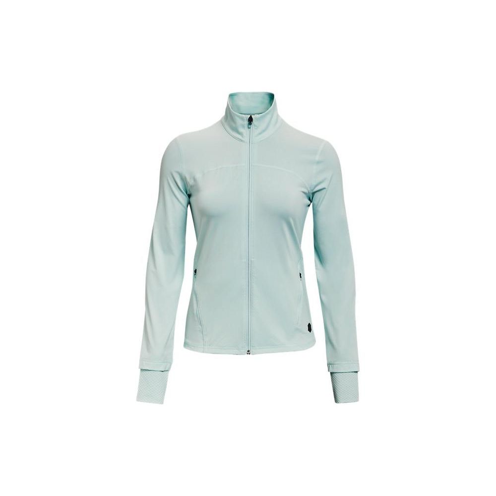 Under Armour Однотонная спортивная тренировочная куртка на молнии с воротником-стойкой, женская куртка, зеленая 1359081-936