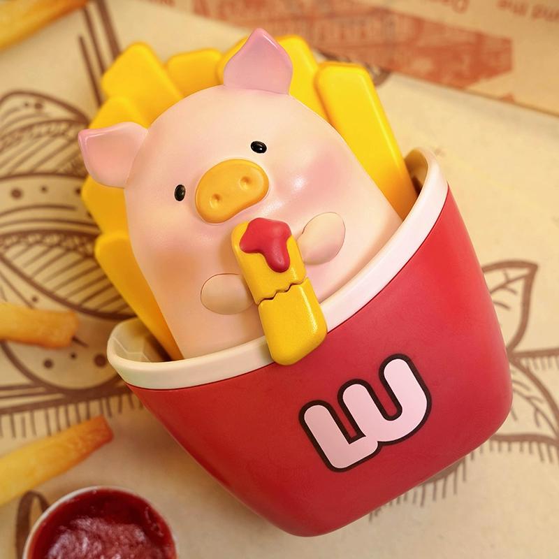 Original Lulu The Piggy Burgers Series Blind Box Surprise Bag Collect Kawaii Doll Desktop Decoration Ornament Trend Toy Gift