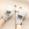 Touch Screen Cat Claw Cold-proof and Warm Gloves for Women Velvet Thickened Wool Knitted Gloves for Autumn and Winter