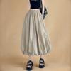 Spring and Summer Tooling Skirt Casual Loose Bud Skirt Women's Elastic Waist Pleated Tutu Skirt Mid-length Skirt