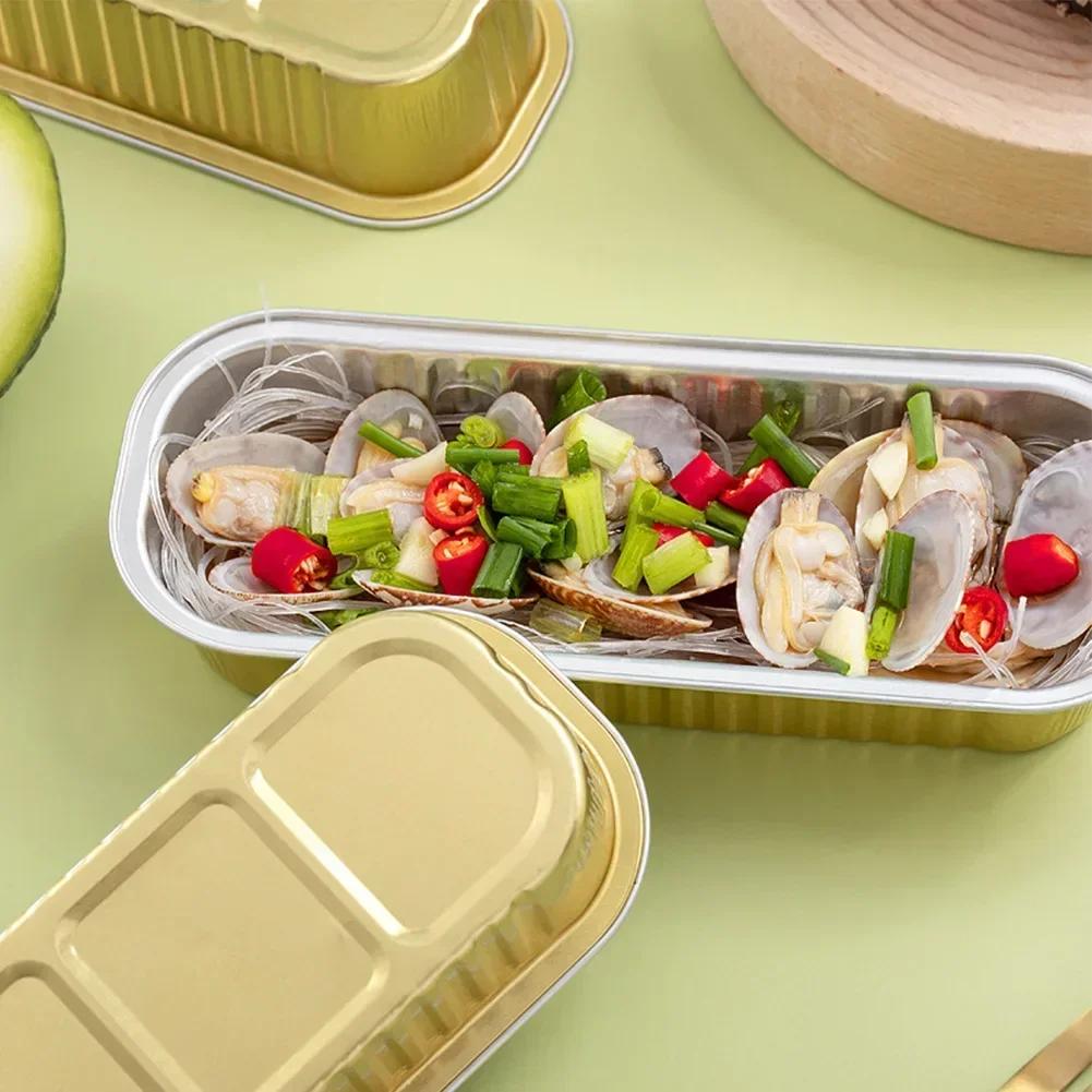 10pcs Reusable Aluminum Foil Tin Cup Pudding Cake Mold Air Fryer Tinfoil Box Small Baking Tray Tinfoil Cups Baking Pastry Tools