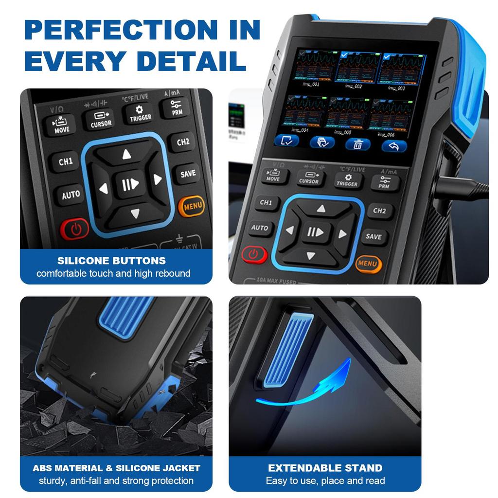 Осциллограф-мультиметр DDS-генератор 3-в-1, 2 канала, полоса пропускания 10 МГц, частота дискретизации 50 Мвыб/с, 9999 отсчетов, измеритель переменного и постоянного тока, 2C23T