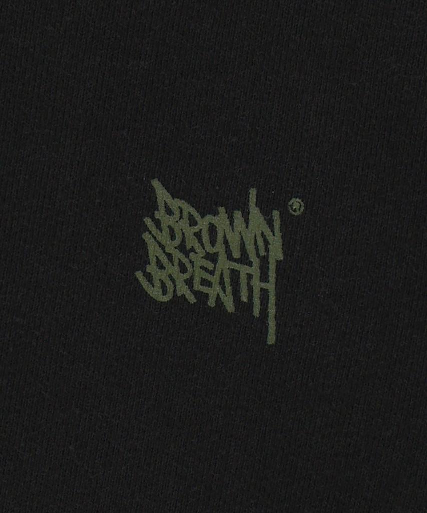 Brownbreath Тег Камуфляж Блок Капюшон На молнии - Черный