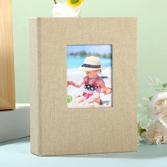 Slip-in Photo Album Linen Cover 28 Pages 56 Pockets 4x6-Inch Wedding Travel Baby Shower Kids Family Anniversary Picture Collection Book