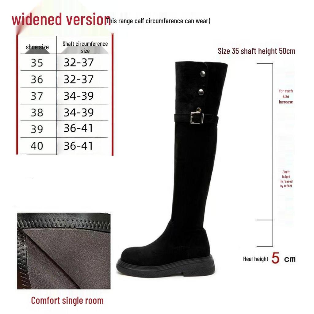 Женские ботфорты больших размеров для полных ног – Осенне-зимние сапоги-рыцари с высоким голенищем и толстой подошвой