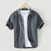 Мужская модная рубашка Oxford в корейском стиле Casual Loose с коротким рукавом