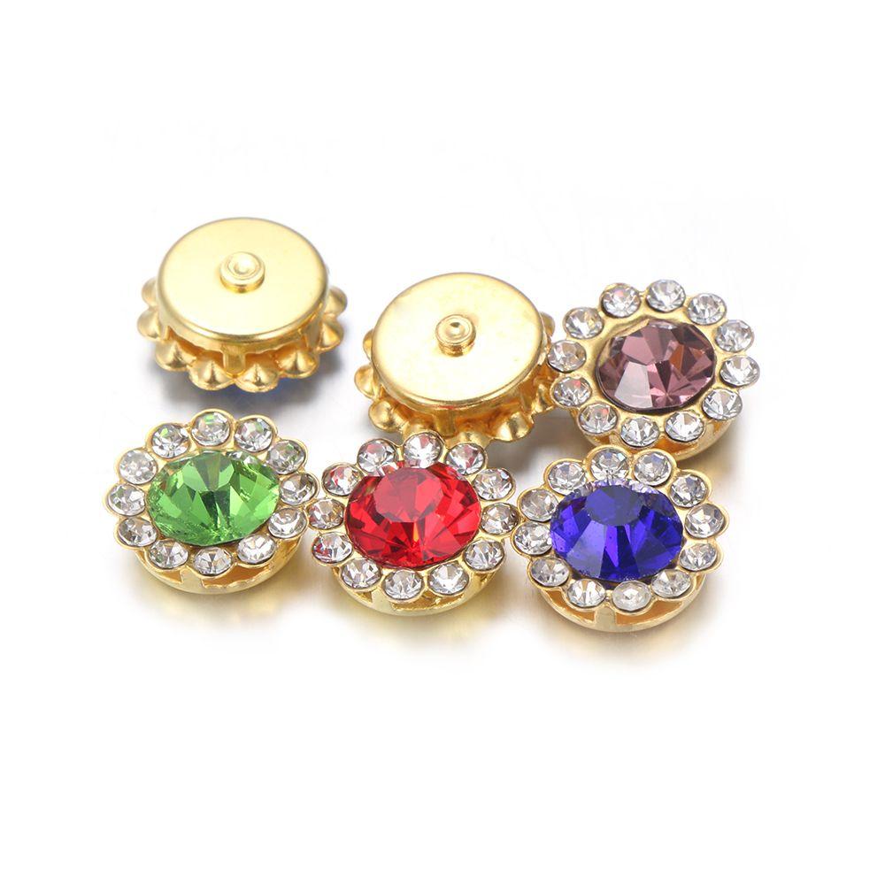 10 шт. DIY Поделки Блестящие Цветы Форма Одежда Украшение Стразы Кристалл Стеклянный Камень Пуговицы