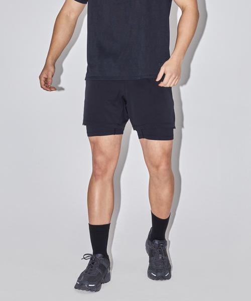 MUSINSA STANDARD SPORTS Шорты-трансформер 2-в-1 Flex Squat 5 дюймов (черный)