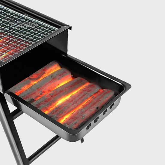 Гриль-барбекю Портативный складной угольный гриль для приготовления пищи на открытом воздухе Простая сборка и очистка Нержавеющий металлический гриль для кемпинга, пикников, пляжных вечеринок