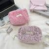 New autumn winter leopard print plush makeup bag Large Capacity Women Cosmetic Bag with Zipper Travel Clutch