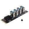 Карта-райзер M.2 NVME на PCIE 1X M.2 NVME на 4 порта PCIE 1X USB 3.0 Рассеивание тепла Расширение для 4 видеокарт PCIE