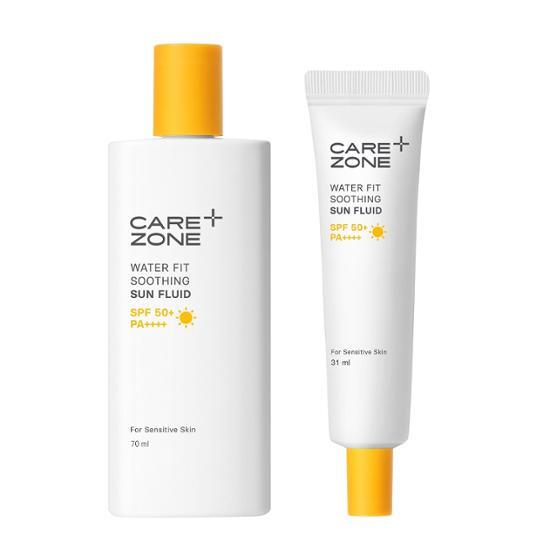 CARE ZONE Успокаивающий солнцезащитный флюид Water Fit (70мл+31мл), корейский солнцезащитный крем