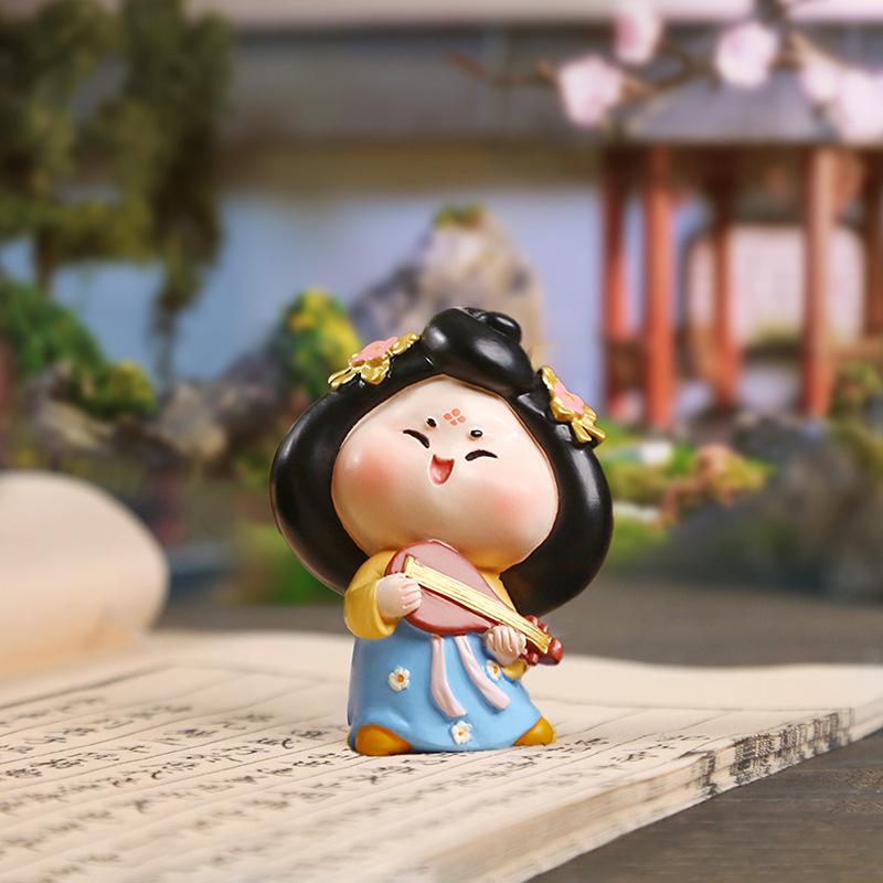 Креативный держатель для телефона в стиле династии Тан: Изысканный орнамент из смолы