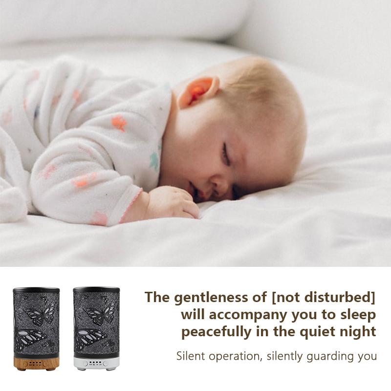 100ml Scent Diffuser Timing Function Ultrasonic Air Humidifier Hollow Butterfly Smart Home Appliances with LED Night Lights