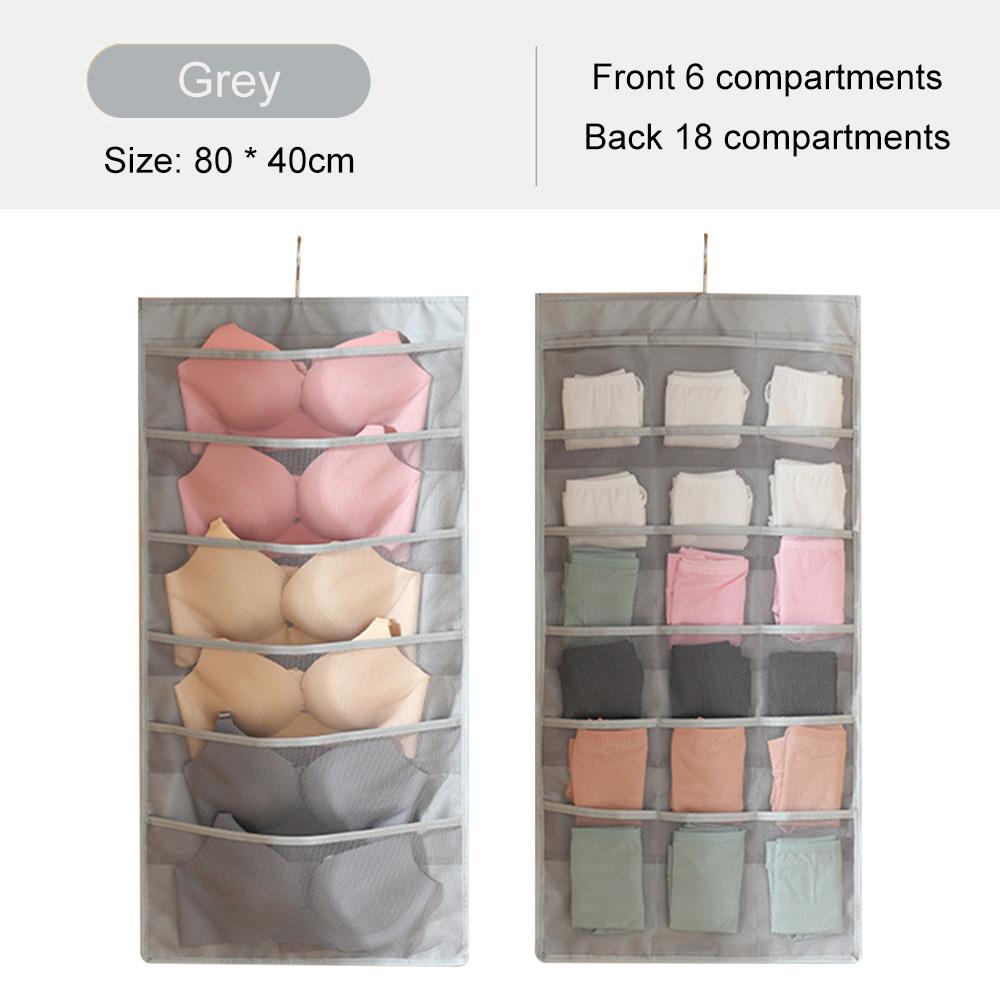Двусторонняя подвесная сумка, складная сумка для хранения одежды, прозрачные носки, бюстгальтер, вешалка для нижнего белья, сумки-органайзеры для гардероба