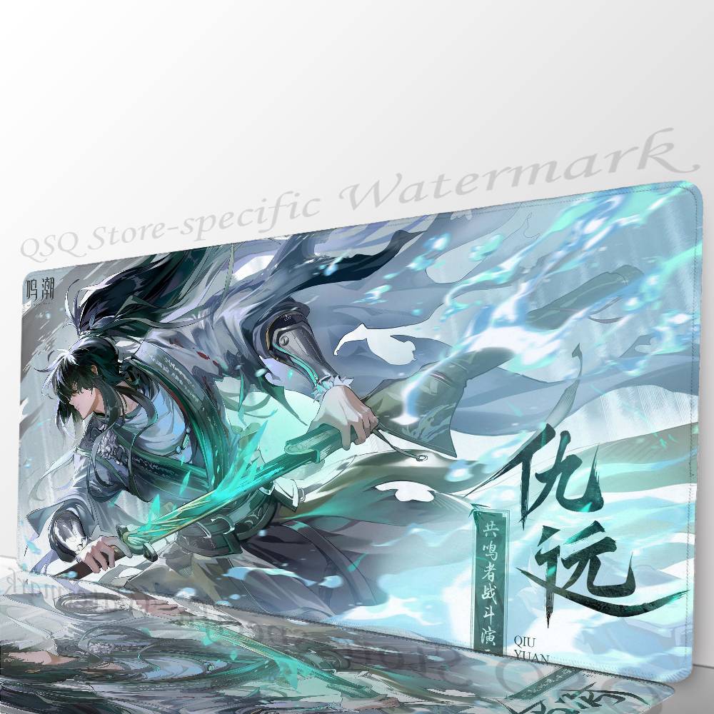 Qiuyuan Аниме W-wuthering Waves Коврик для мыши Нескользящий Подходит для офисных компьютеров Ноутбуков Игровых столов E-sports Клавиатуры XXL