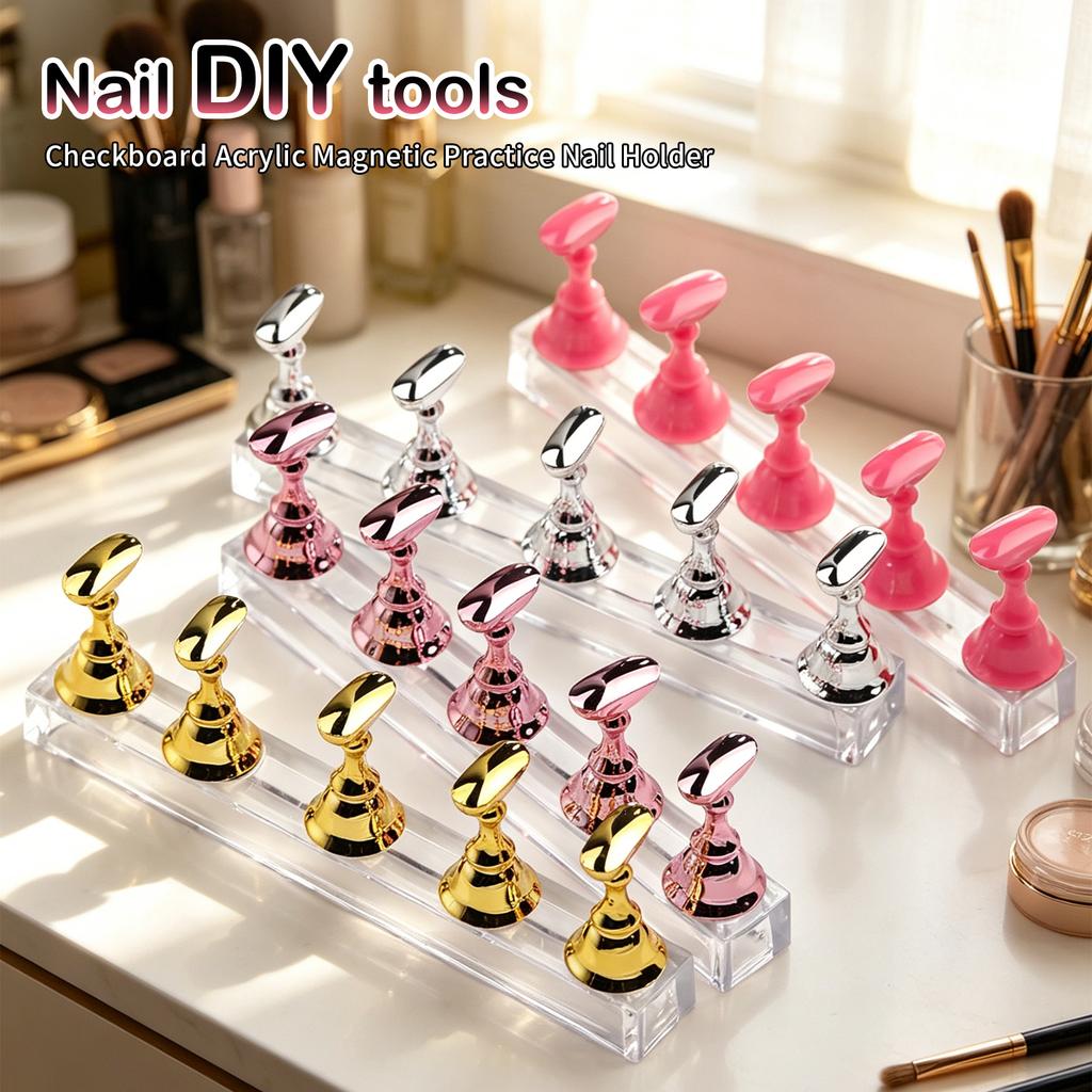 Xiaomi Magnetic Nail Practice Holder Acrylic False Nail Tips Display Rack For Press On Nails DIY Reusable Manicure Art Training Tool