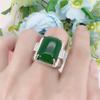 Кольцо с квадратным нефритом для мужчин, ювелирные изделия 2024 года, новое мужское кольцо на палец, серебро 925 пробы, ювелирные изделия, регулируемые