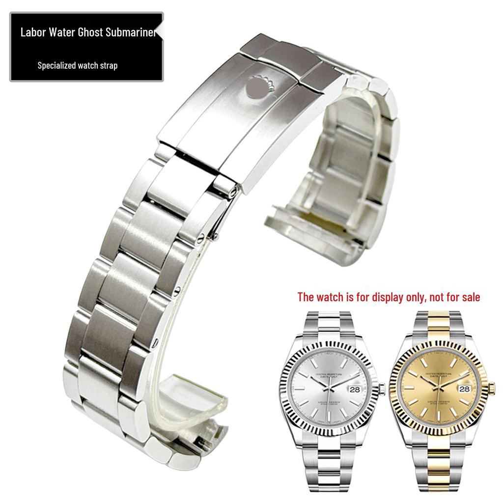 Нержавеющая сталь, ремешок для часов с изогнутым концом для Rolex Submariner, Datejust, Oyster Perpetual, Daytona - Подходит для 20 мм и 21 мм