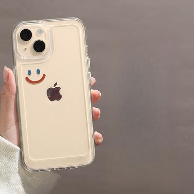 Мягкий чехол с рисунком в виде смайла, подходящий для Apple 15/14 iPhone 16 Promax Anti-fall 13, защитный чехол для мобильного телефона
