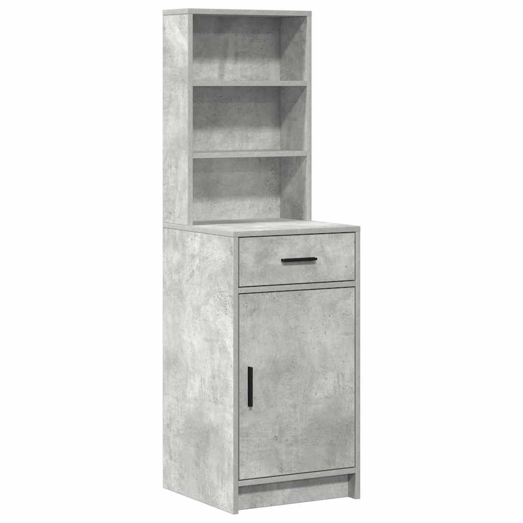 LED Dressing Table Set with Door 2 pcs Concrete Grey Wood Based Material
