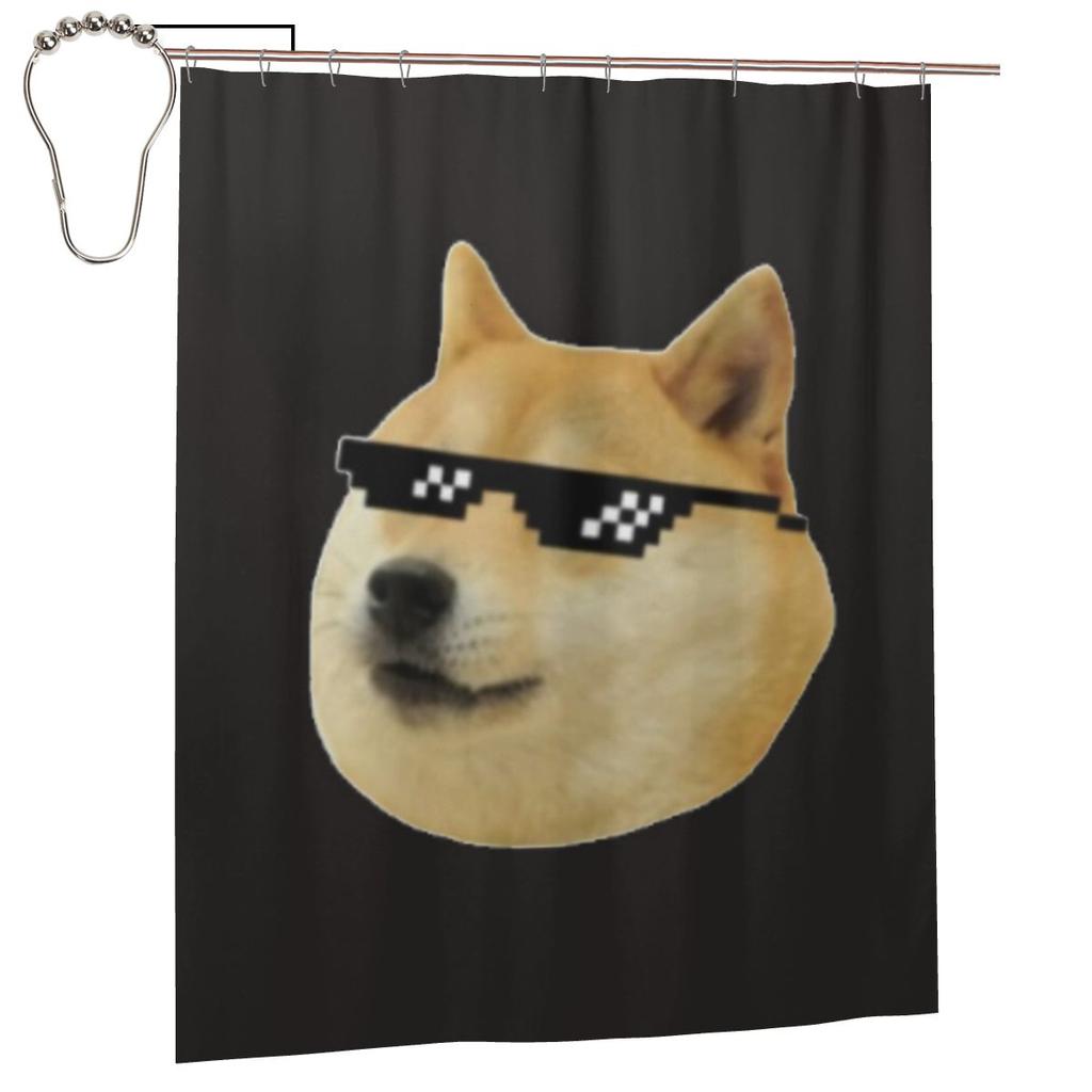 Мемы с Doge и Сиба-ину Занавеска для душа Ванная комната Полиэстер Водонепроницаемые Занавески для ванны С крючками