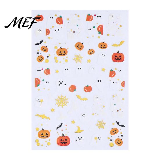 Halloween Manicure Accessories Nail Art Stickers, Cartoon Pumpkin Ghost Bat Decals for Stickers Decorations, Self-Adhesive Holiday Women