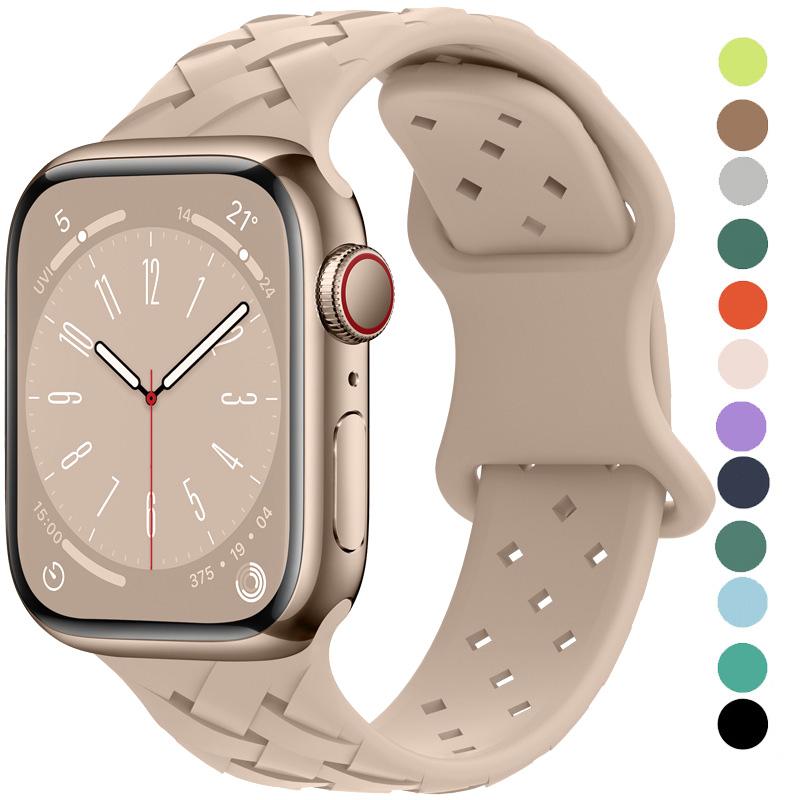 Ремешок для Apple Watch Band Ultra 49 мм 44 мм 40 мм 45 мм 41 мм 38 мм 42 мм Спортивный силиконовый плетеный браслет-петля IWatch Серии 8 7 6 3