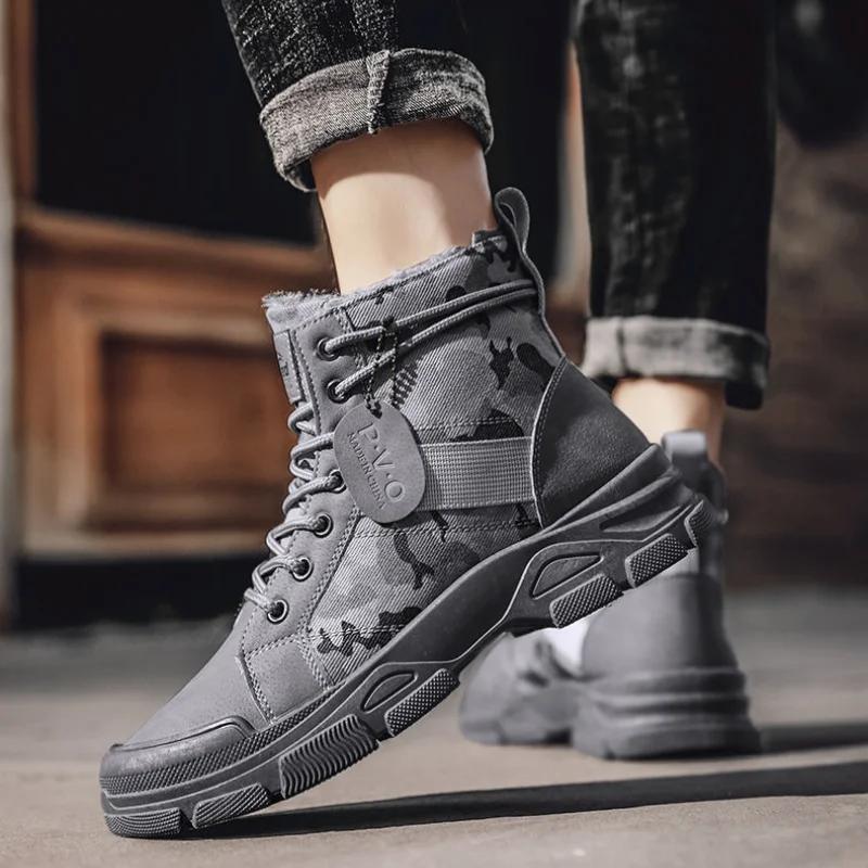 Мужская обувь Нескользящие повседневные мужские зимние ботинки на шнуровке Распродажа Мода В Акция Классические предложения Y2k Размер 45 Низкая цена Высокое качество