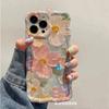 Luxury Flower Pattern Laser Phone Case For iPhone 11 12 13 14 15 16 Pro Max Shockproof Bumper Cases Cover