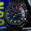 Casio Мужские часы с ЖК-дисплеем и аналоговым двойным дисплеем Серия Black GA-2100-1A1(Watch8--)