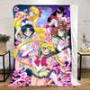 Japanese anime cute cartoon theme Sailor Moon Tsukino Usagi blanket suitable for home beds, sofa covers, office nap, outdoor warm blankets O15