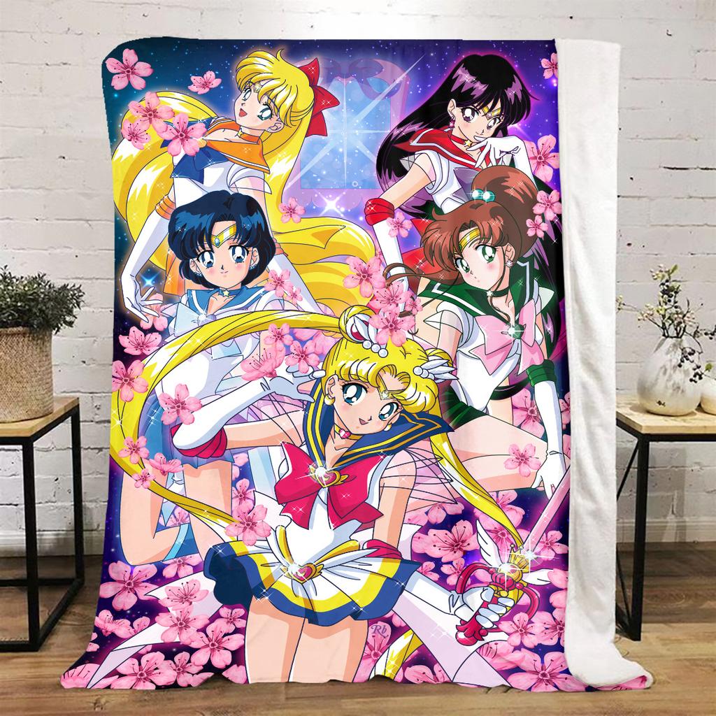Japanese anime cute cartoon theme Sailor Moon Tsukino Usagi blanket suitable for home beds, sofa covers, office nap, outdoor warm blankets O15